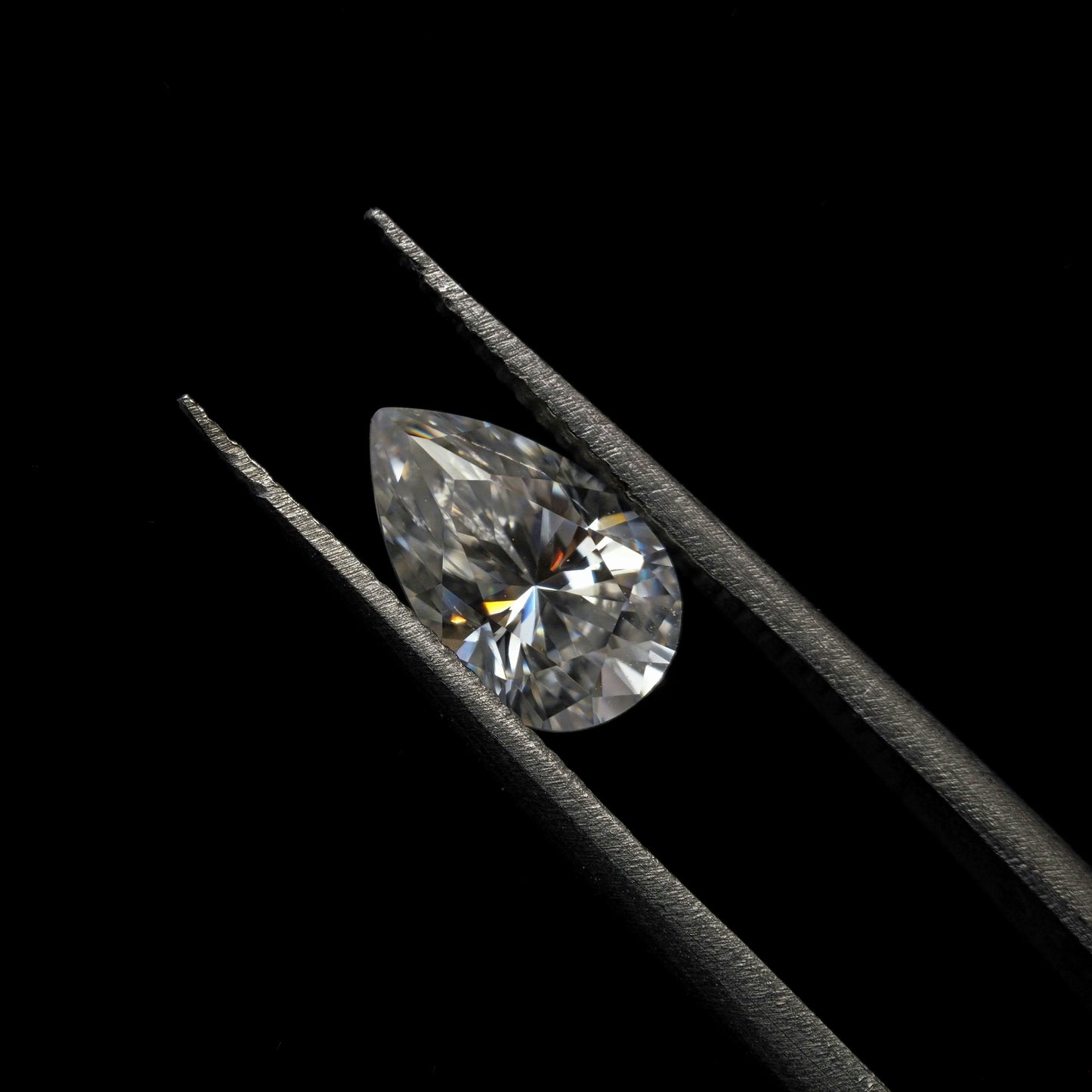 White Moissanite Pear