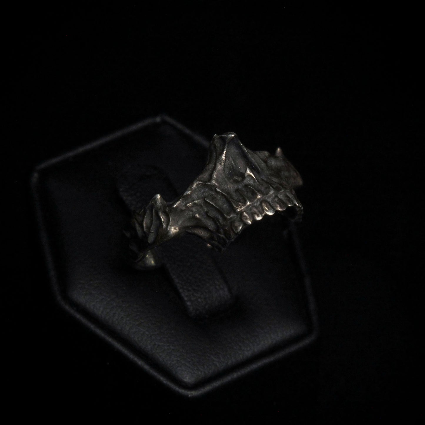 Half Jaw Sterling Silver Skull Ring