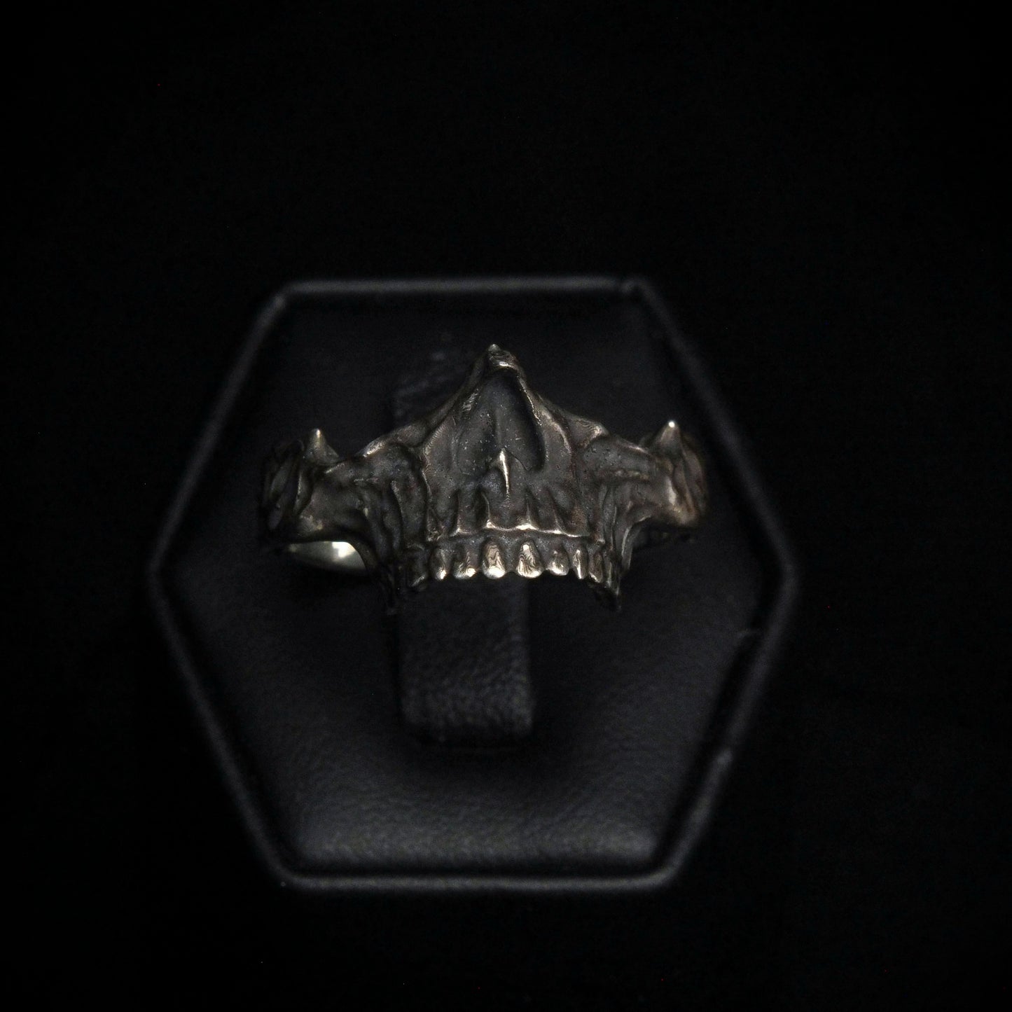 Half Jaw Sterling Silver Skull Ring