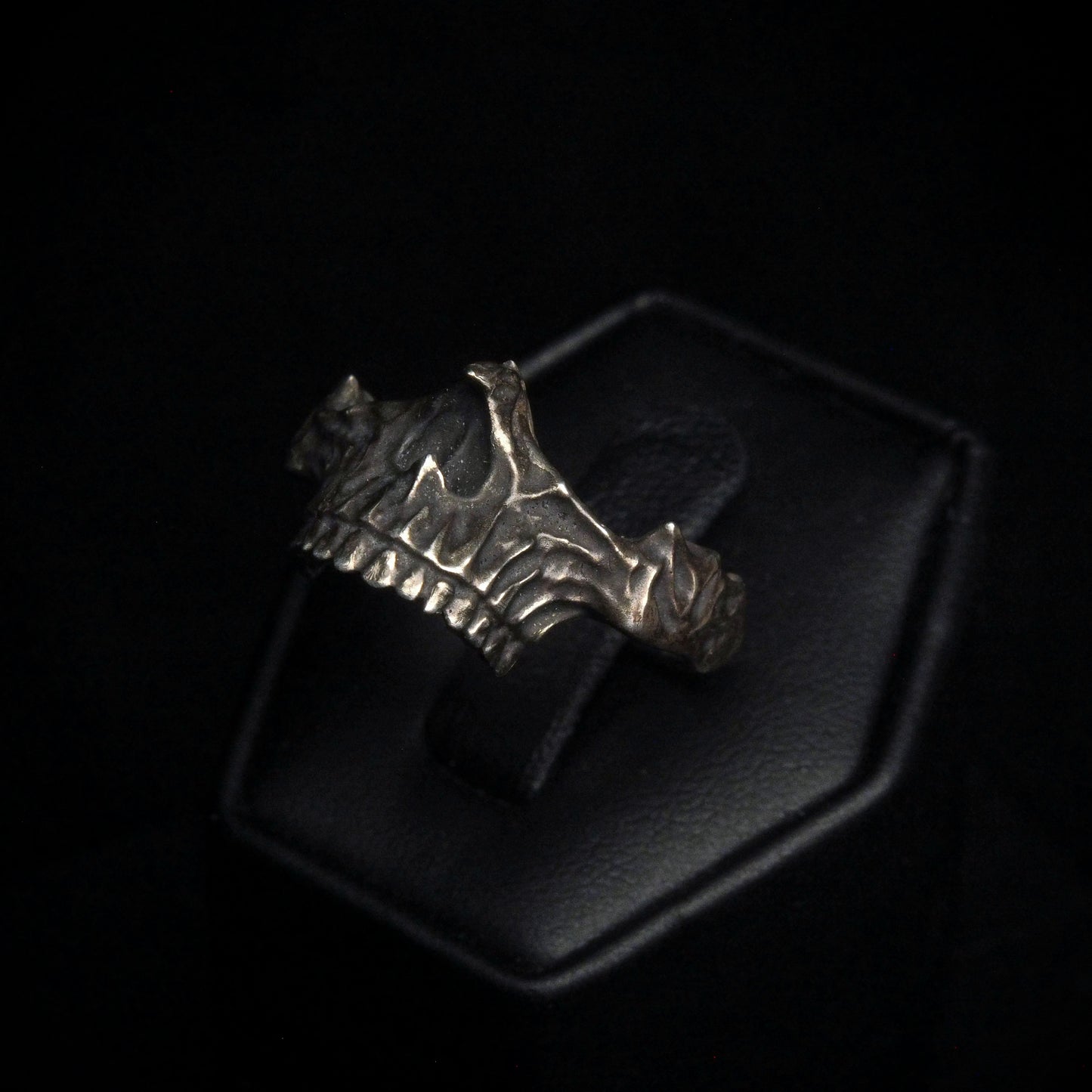 Half Jaw Sterling Silver Skull Ring