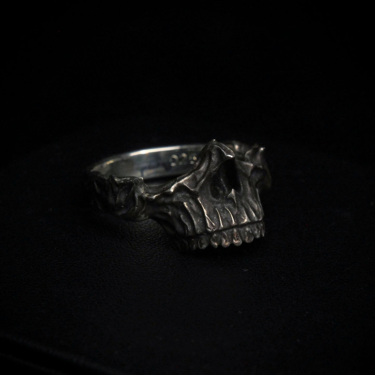 Half Jaw Sterling Silver Skull Ring