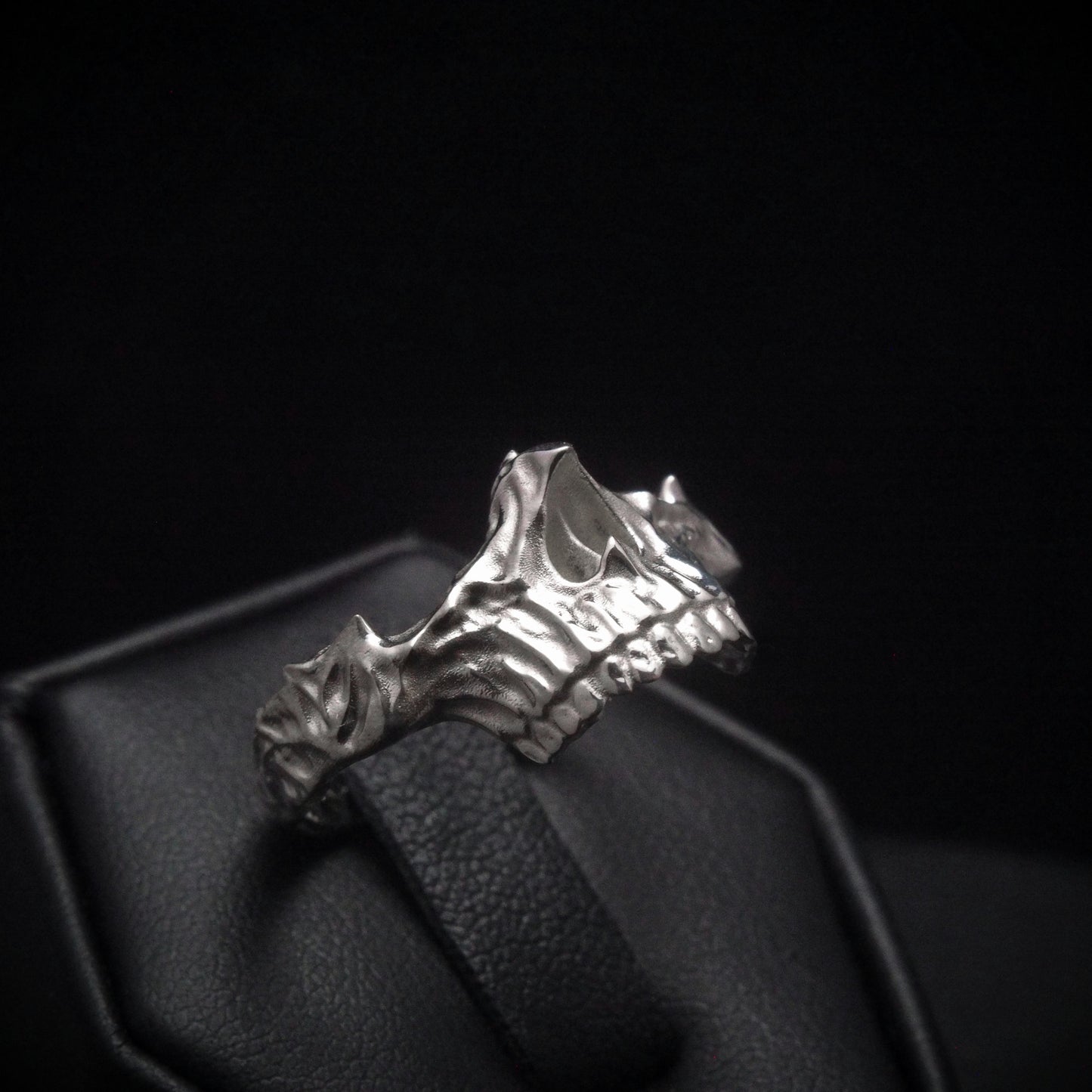 Half Jaw Sterling Silver Skull Ring