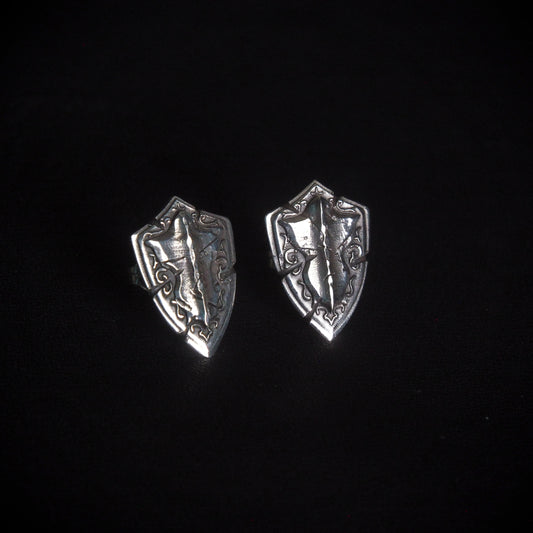 Battlescarred Shield Stud Earrings