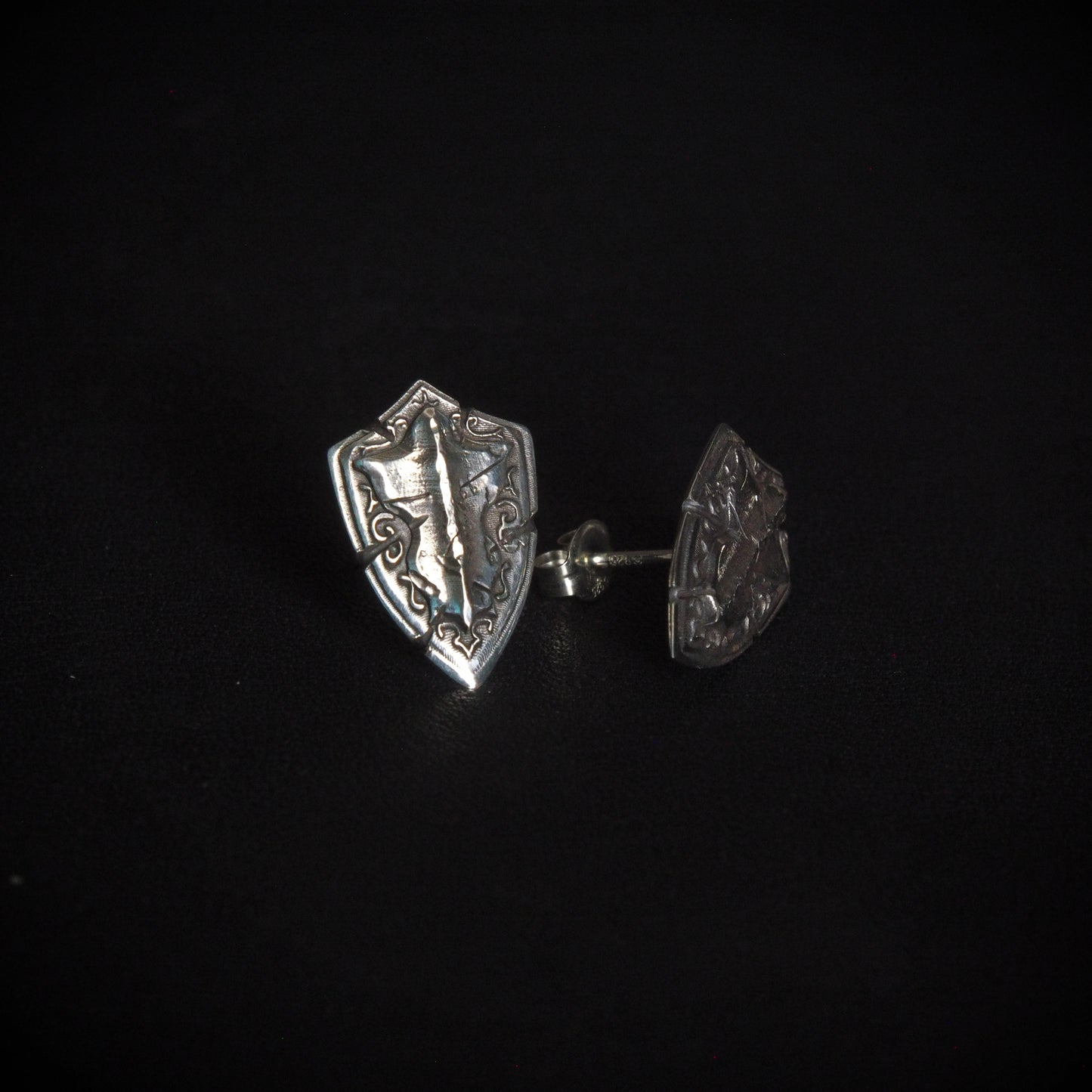 Battlescarred Shield Stud Earrings