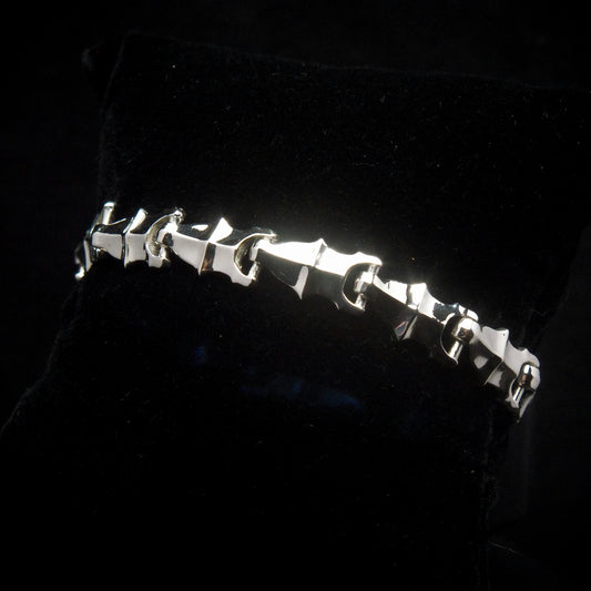 Gothic Fluted Bracelet Chain - Sterling Silver