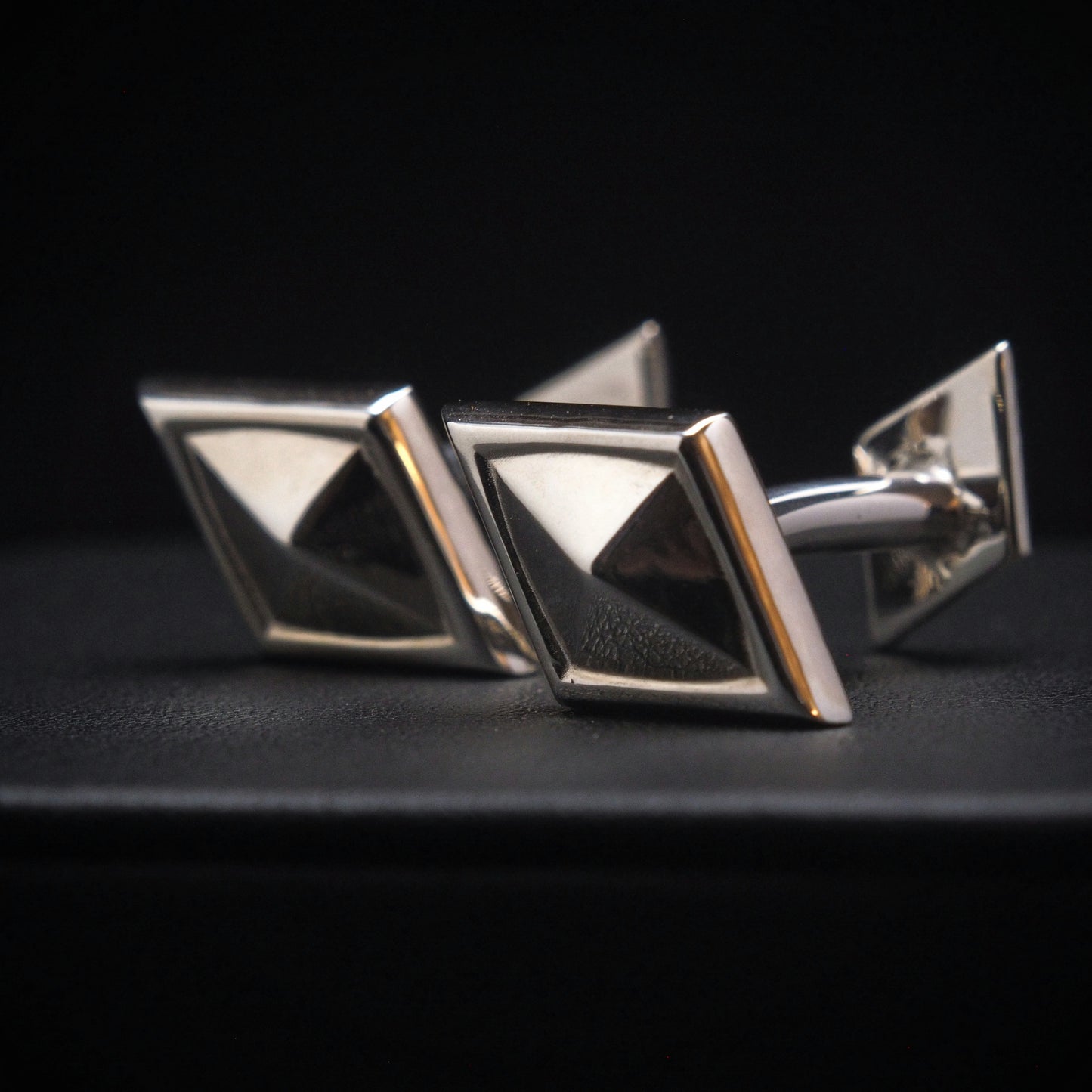 Gothic Diamond Shape Cufflinks - Sterling Silver