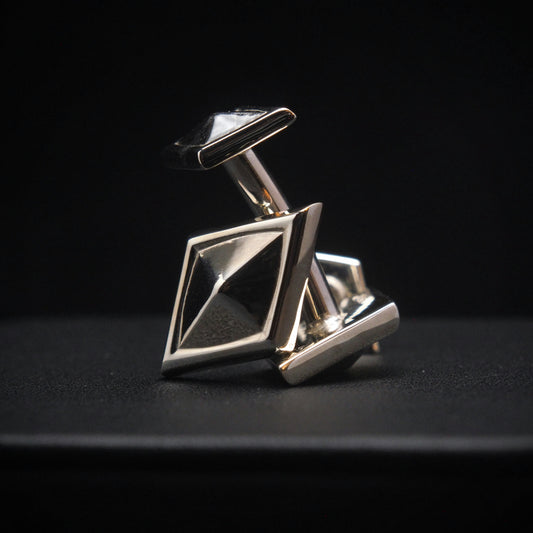 Gothic Diamond Shape Cufflinks - Sterling Silver