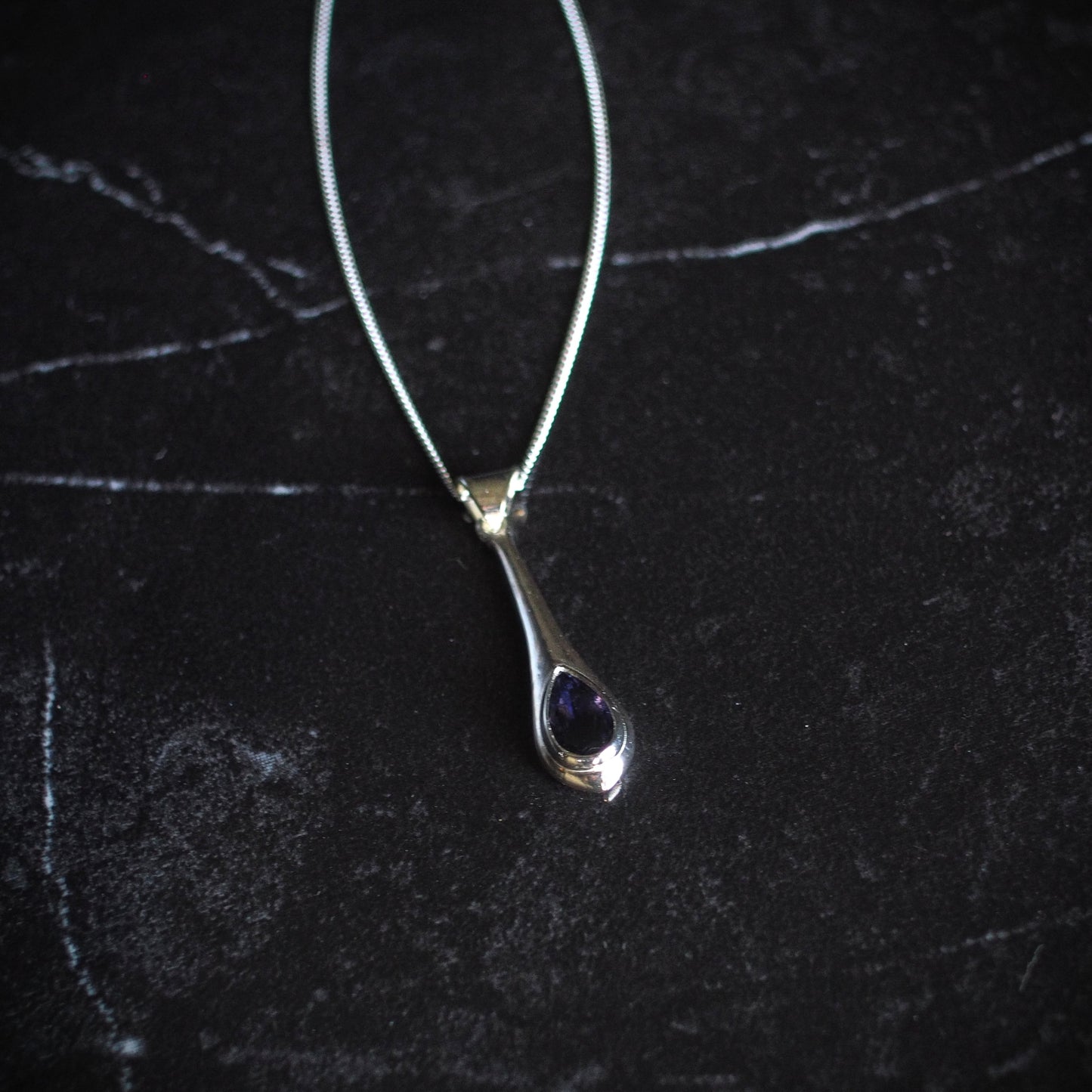 Iolite Tear Drop Necklace