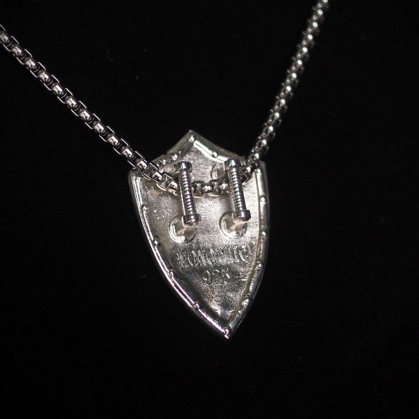 Monothic Battlescar Defender Shield - Sterling Silver