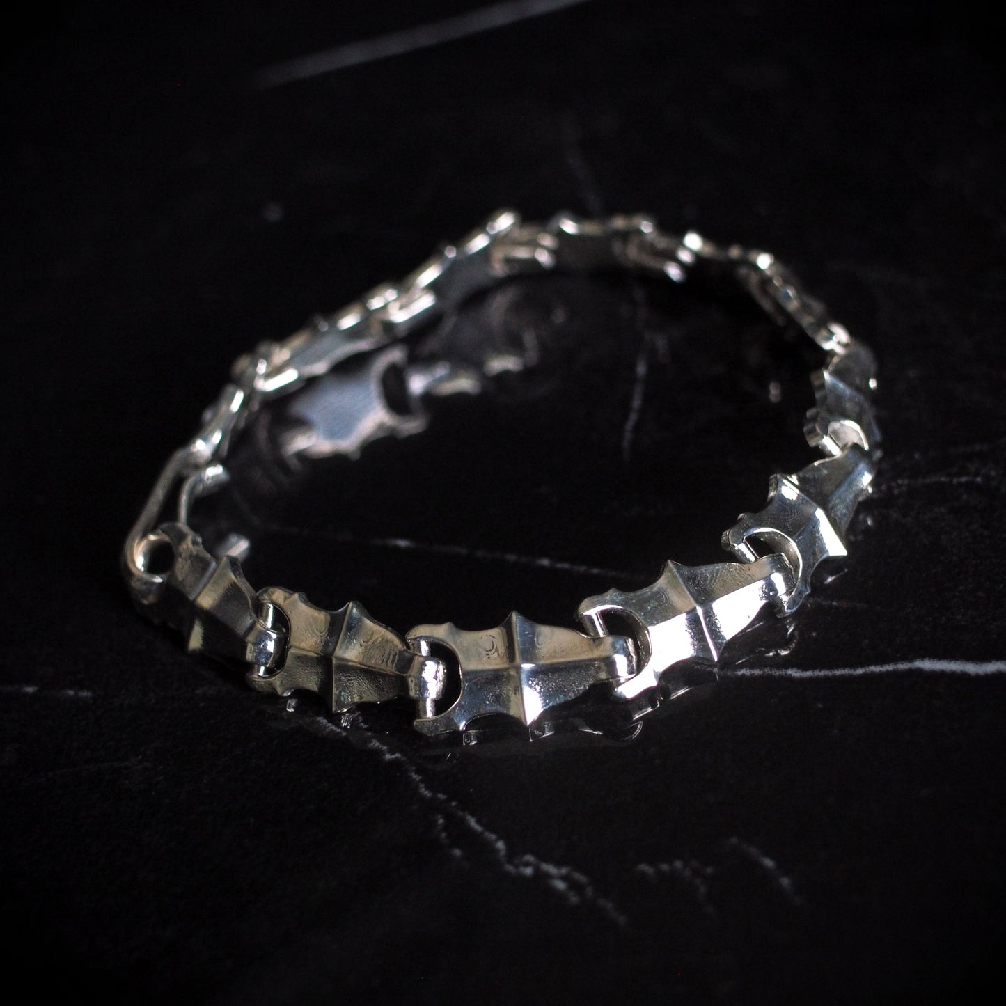 Gothic Fluted Bracelet Chain - Sterling Silver