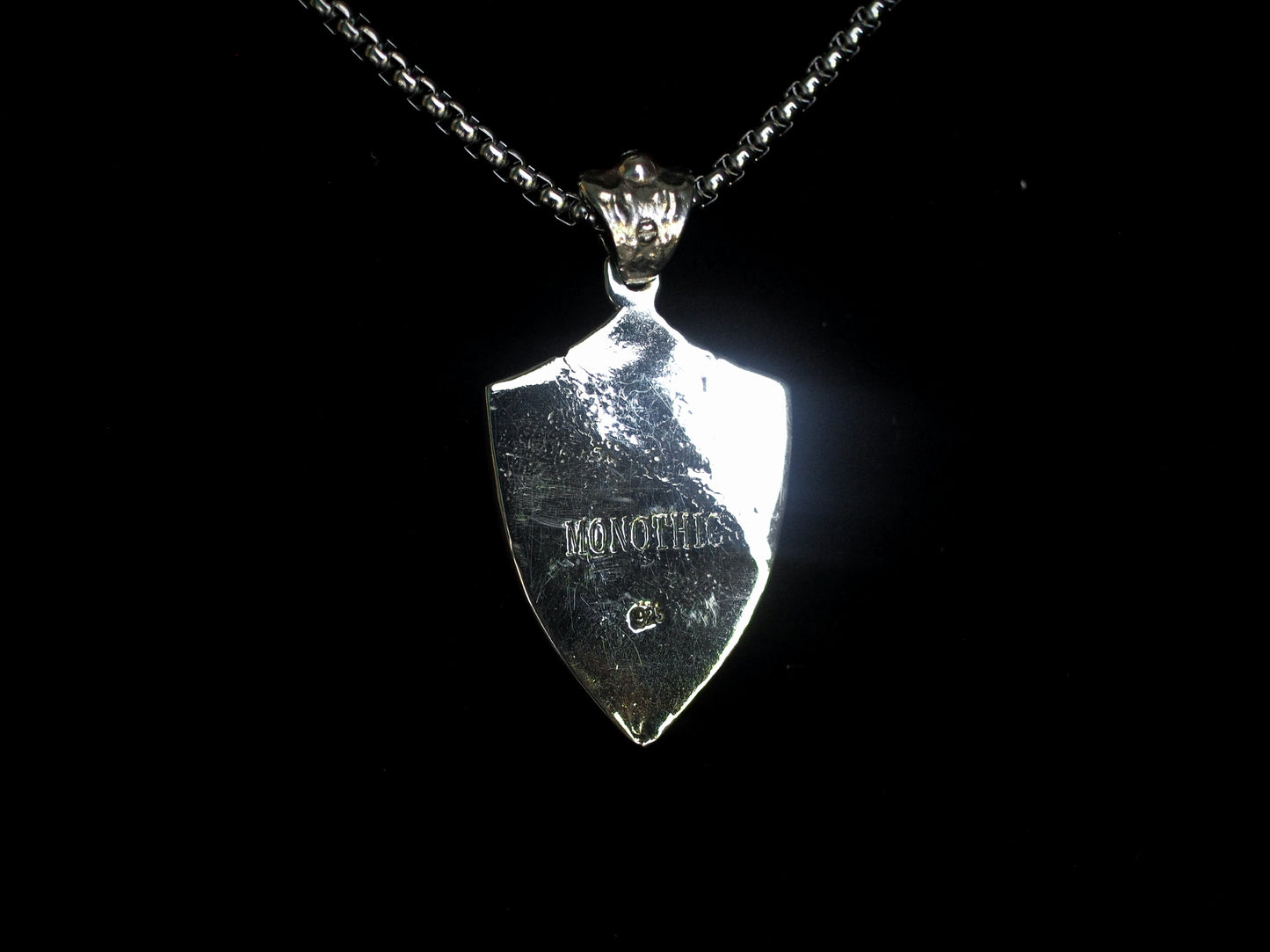 Battlescar Paladin Shield Necklace - Sterling Silver