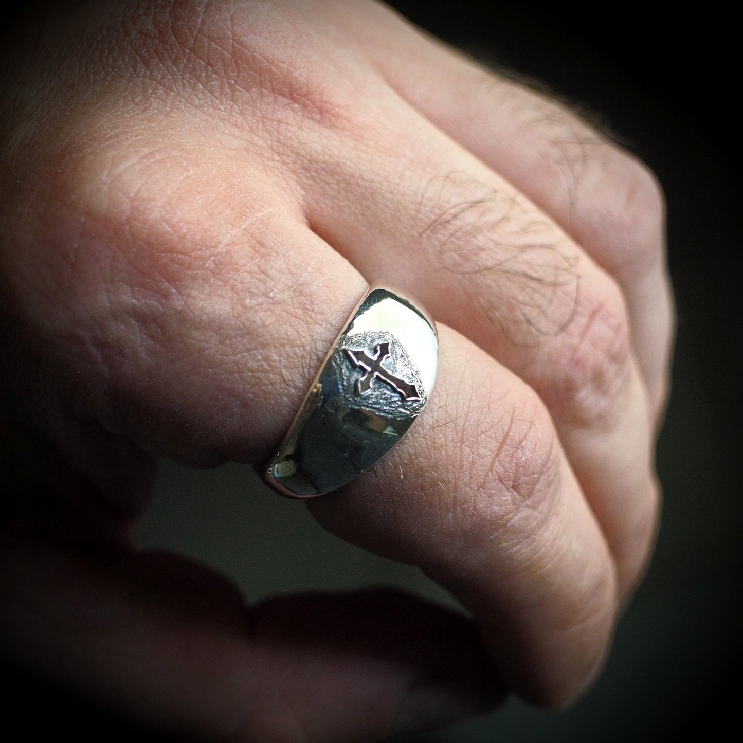 Gothic Cross Silver Ring